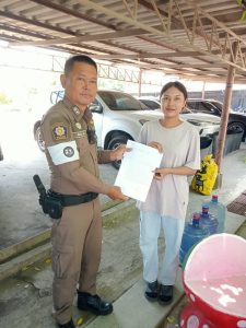 นำหนังสือขอความร่วมมือรถบรรทุกให้จัดให้มีสิ่งปกกันสิ่งของบรรทุกตกหล่น